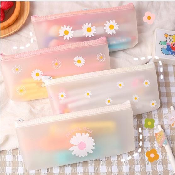 Hộp bút, bóp viết thỏ hồng trong suốt nhỏ gọn unicorn, heo hồng, bơ dễ thương