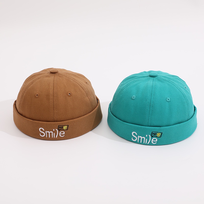 Mũ Beanie Thêu Hình Mặt Cười Dễ Thương Phong Cách Hip hop Thời Trang Cho Trẻ Em