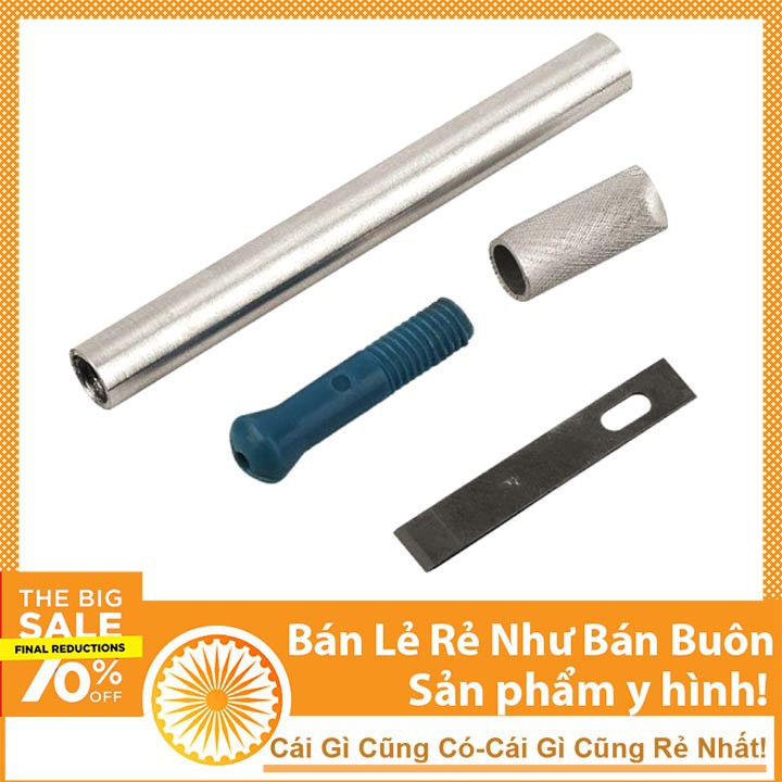 HAUI Dao Khắc Trổ Cán Bạc Kèm 6 Lưỡi Khắc Trổ Đa Năng DHCNHN