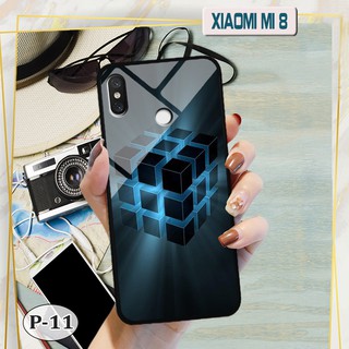 Ốp lưng kính Xiaomi Mi 8- hình 3D