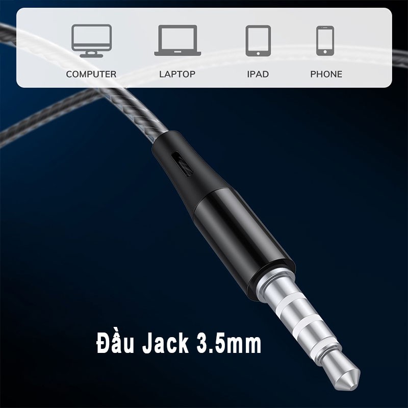Tai Nghe Nhét Tai ⚡FREESHIP⚡ Chân Cắm Tròn Jack 3.5mm Có Mic Và Tăng Chỉnh Âm Lượng Dùng Cho Iphone/Samsung/Oppo