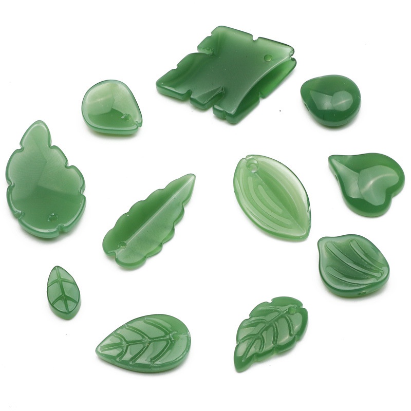 Set 20 Phụ Kiện Làm Trang Sức Thủ Công Hình Oval/Trái Tim/Lá/Mặt Kính/Vòng Hoa