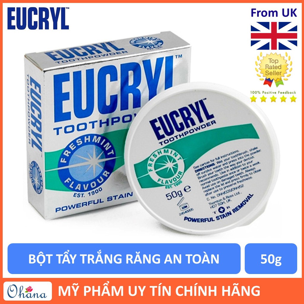 Bột tẩy trắng răng Eucryl 50g