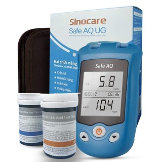 BỘ MÁY ĐO NỒNG ĐỘ GÚT (GOUT) (AXIT URIC) SAFE AQ UG -HÀNG CHÍNH HÃNG CỦA ĐỨC KÈM 50 QUE KIM