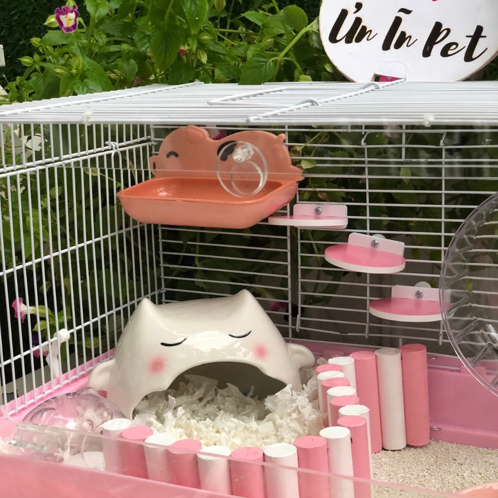 Nhà ngủ sứ hamster, THIÊN THẦN TRẮNG, dơi trắng siêu mát, dễ thương