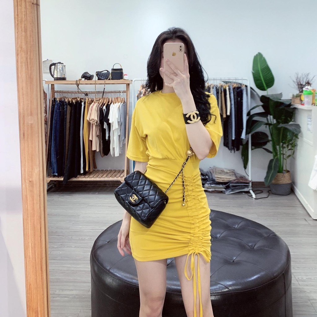 Váy Body Dây Rút Đầm Ôm Siêu Tôn Dáng Cá Tính Năng Động | BigBuy360 - bigbuy360.vn