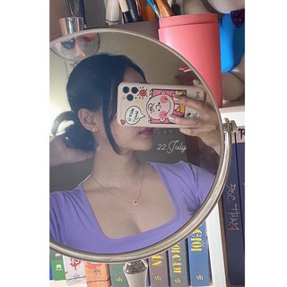 Áo Basic Croptop cổ U, Áo crotop thun body hack eo - MOONMY
