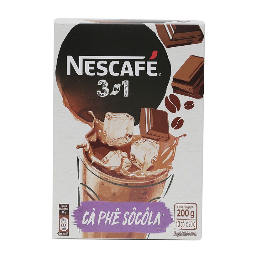 Combo 4 hộp NESCAFÉ: Cà Phê SôCôLa (10x20g) + Cappuccino Vị Caramel & Vị Dừa (10x20g)x2 + Café Việt Vị Tequila (12x16g)