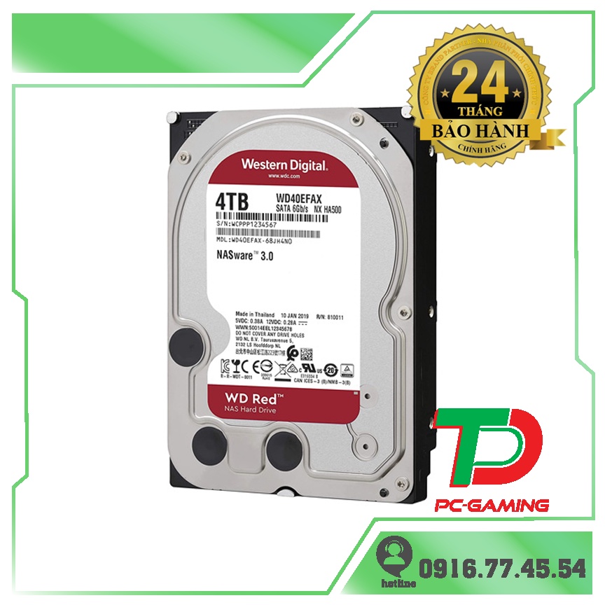 Ổ Cứng HDD WD Red 4TB 3.5" SATA 3 - Chính Hãng