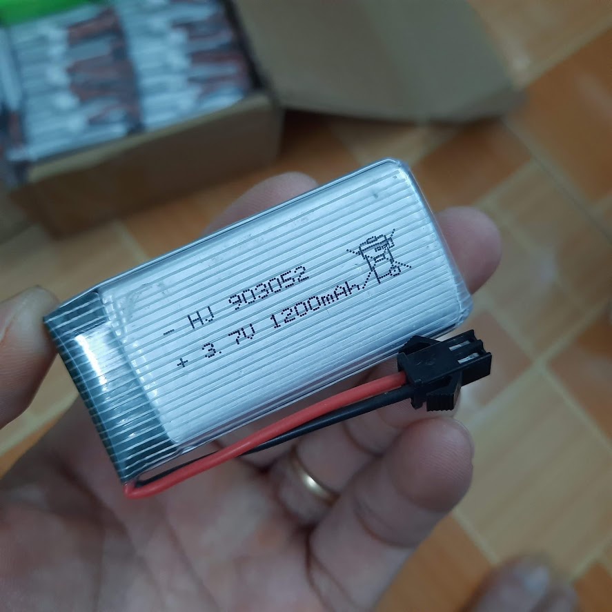 Pin sạc 3.7v 1200mah cổng nối SM dùng cho flycam máy bay điều khiển từ xa