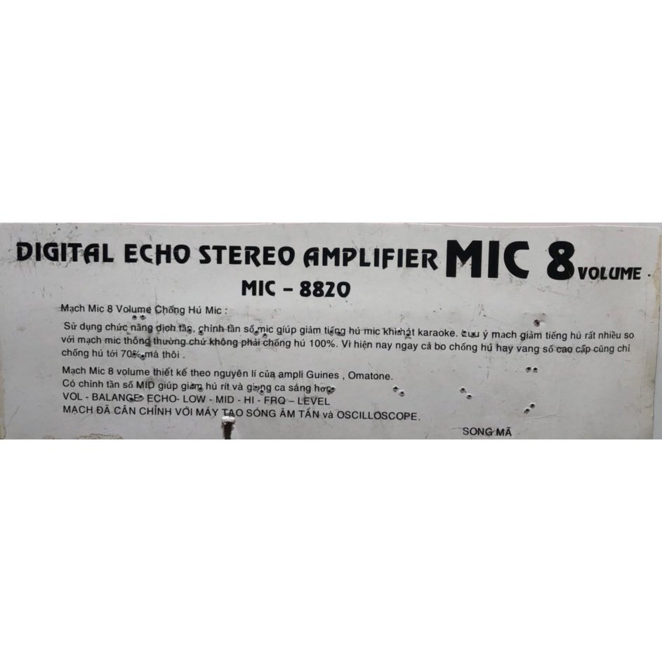BO MẠCH AMPLY MIC 8 VOLUME CHỐNG HÚ MIC-8820- SONG MÃ