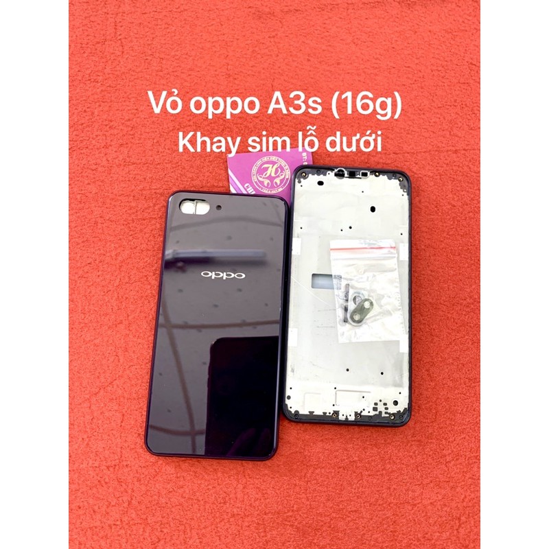 Vỏ oppo A3s bộ  kèm khay sim
