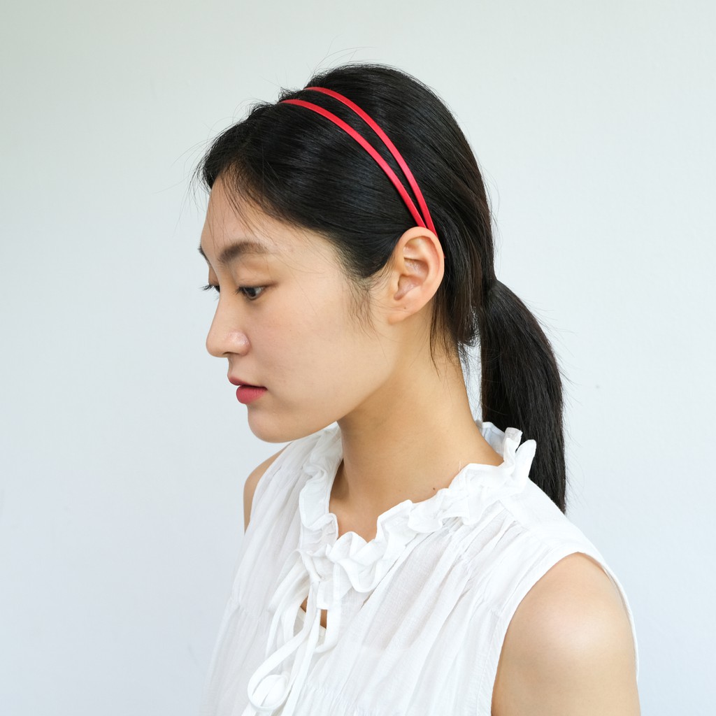 Glossy double headband - băng đô cài tóc đôi bọc vải lụa