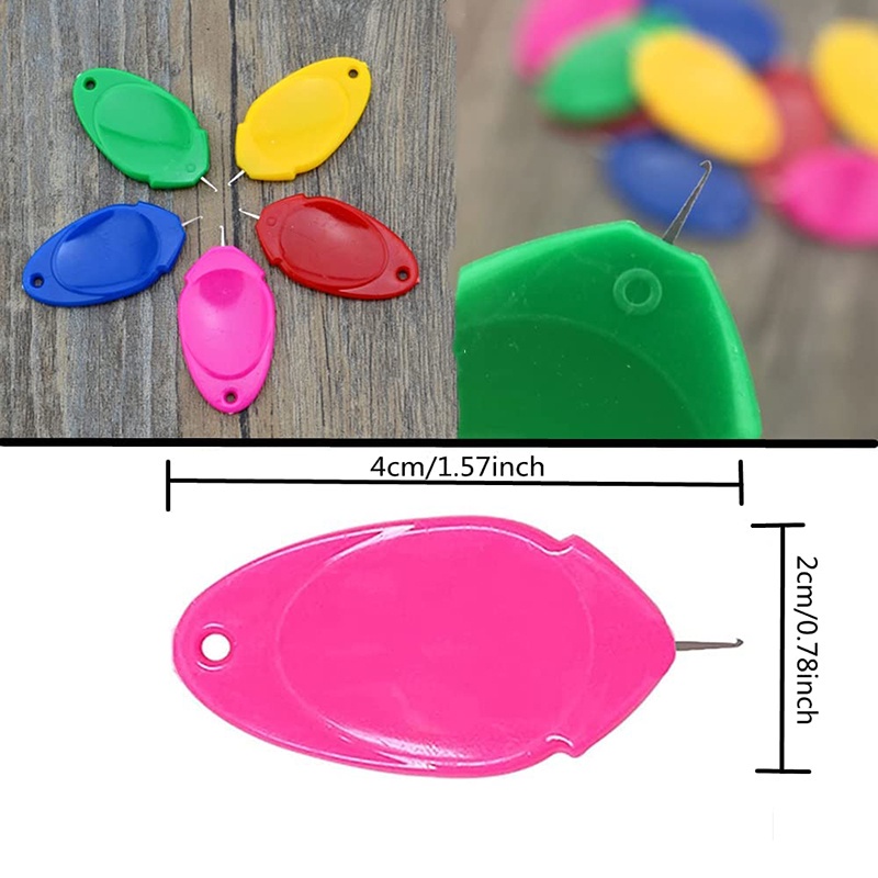 1 Dụng Cụ Xỏ Chỉ Bằng Nhựa Hình Oval Nhiều Màu Sắc