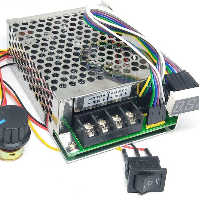 Bộ điều khiển tốc độ động cơ DC hai chiều tiến và lùi với máy đo tốc độ hiển thị kỹ thuật số 40A 12V24V36