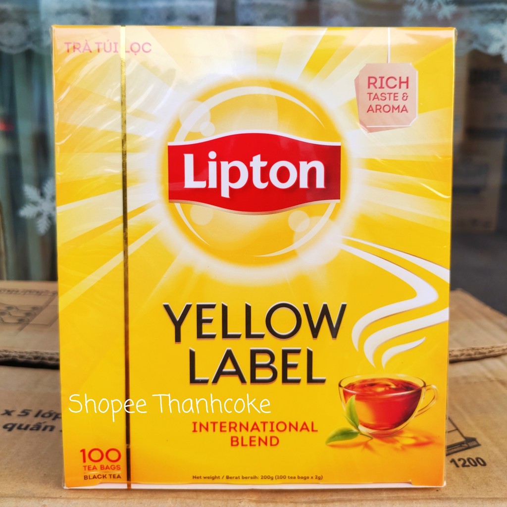 [Hoả Tốc] Trà Lipton túi lọc Yellow Label Tea 100 gói 200g Nhãn Vàng