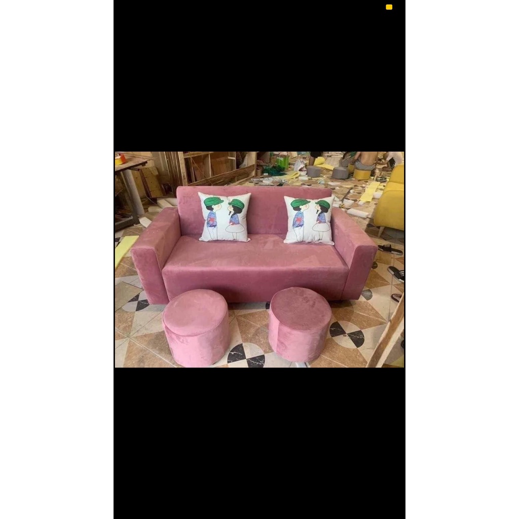 Bộ Sofa Tay Vuông 1,6m Tặng Kèm 2 Đôn, 2 Gối