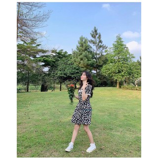 Đầm hoa cúc cổ bèo