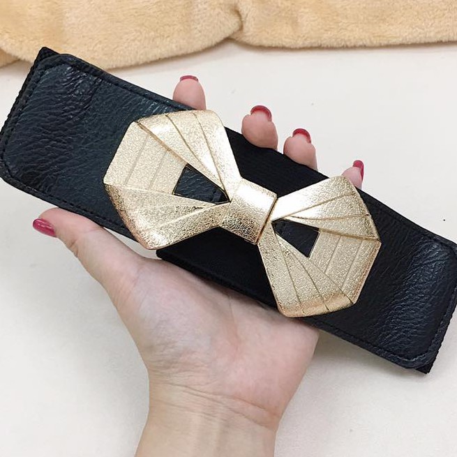 Belt váy hình nơ mạ vàng 6cm H34