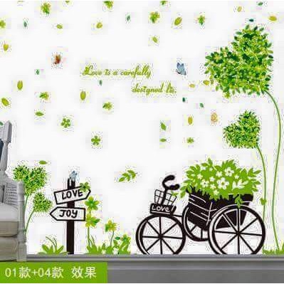Tránh dán tường cây trái tim và xe 