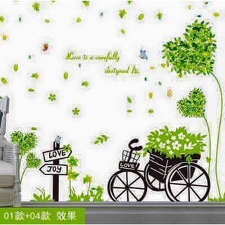 Tránh dán tường cây trái tim và xe 