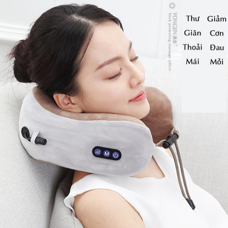 Gối Massage cổ vải lông mềm siêu êm U-shaped massage pillow