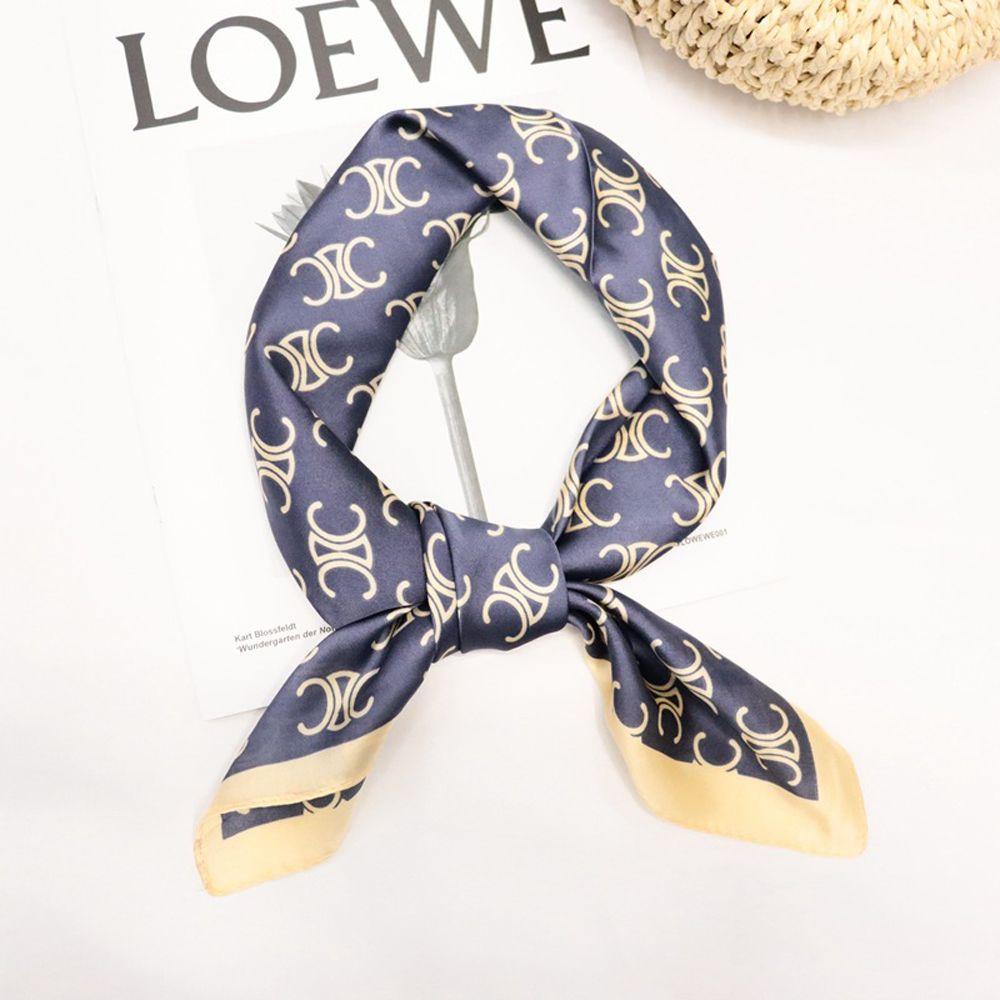 Khăn Choàng Satin Hình Vuông Phong Cách Vintage Dành Cho Nữ