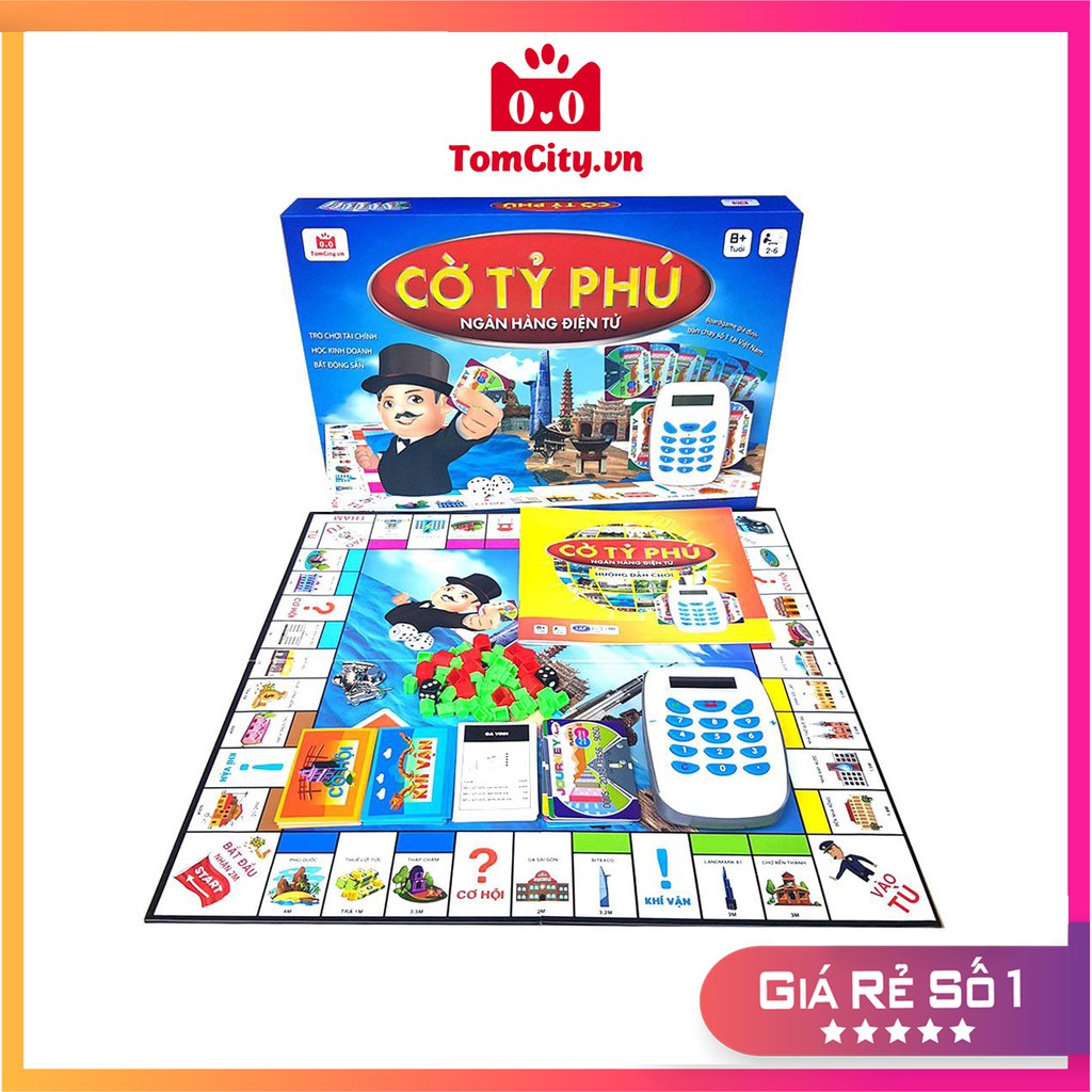 Bộ Cờ Tỷ Phú Việt Nam Boardgame chất lượng cao kèm máy tính tiền điện tử