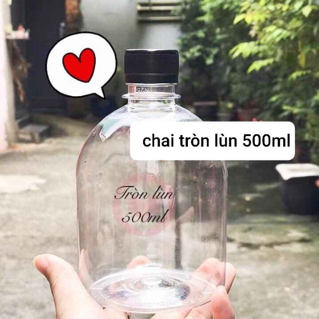 Chai nhựa pet tròn lùn 500ml đựng trà sữa