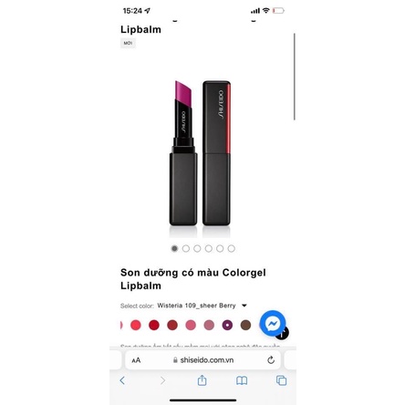 Son dưỡng có màu Colorgel Lipbalm Shi.sei.do Fullsize Gốc 800.000₫