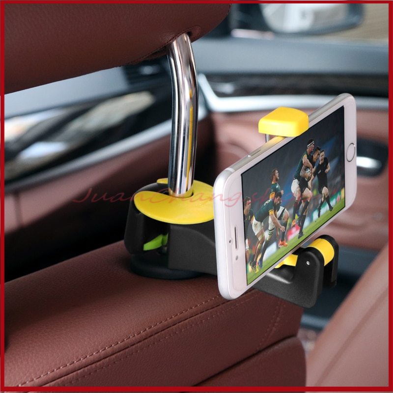 Giá đỡ điện thoại treo túi xách/ ví kẹp sau tựa đầu xe hơi 2 trong 1 có thể gấp lại