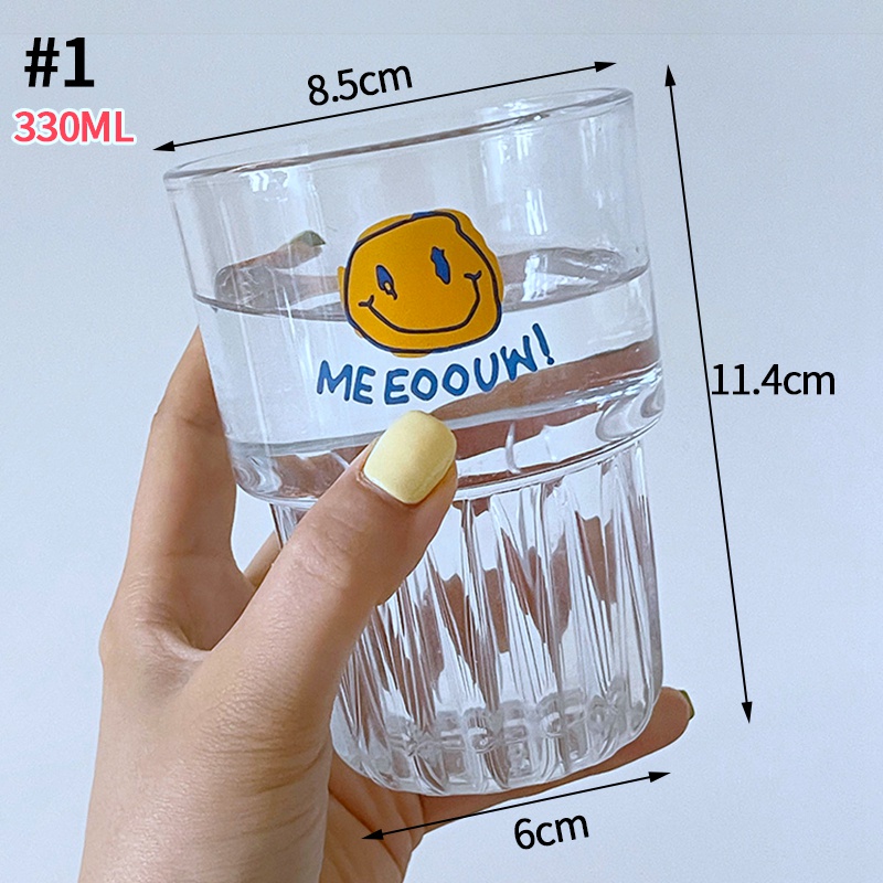 Ly Thủy Tinh Uống Rượu / Cà Phê In Mặt Cười Sáng Tạo