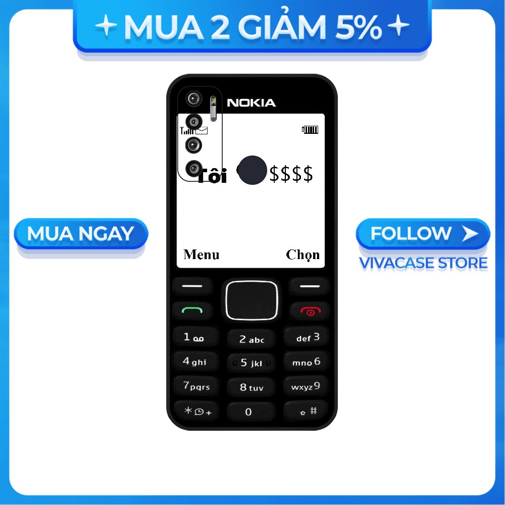 Ốp lưng Vsmart Joy 3/Joy 4/Star 3/Aris/....dẻo đen in hình Nokia.