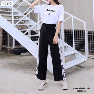 Quần ống rộng xẻ gấu 3 cúc - HĐ / HÀNG SẴN SLL