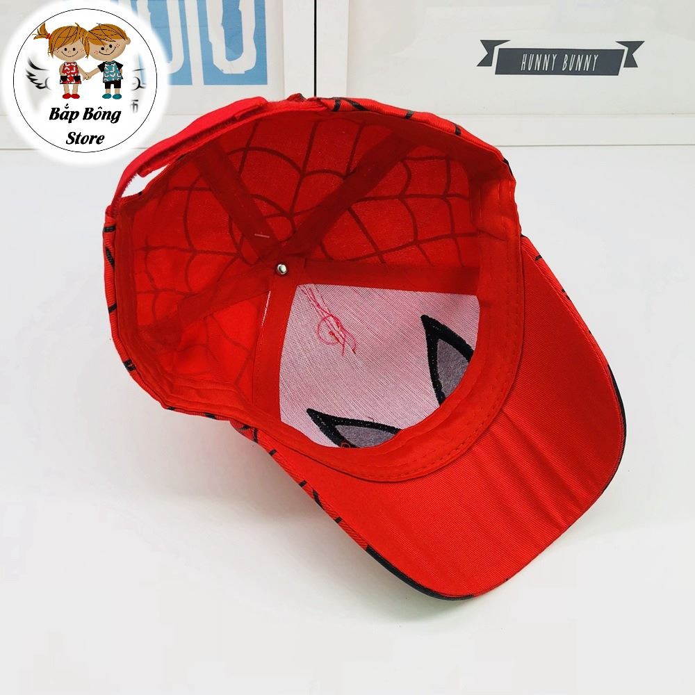 Mũ lưỡi trai người nhện Spiderman cho bé trai, bé gái - Mũ vành che nắng - Nón kết thêu và in cho bé đi biển, đi chơi