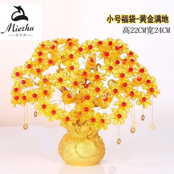 Cây Kim Tiền Cầu May Mắn - Cây Tài Lộc Vàng Đế Túi Tiền 7 Nhánh Trang Trí | BigBuy360 - bigbuy360.vn