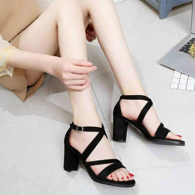 Giày sandal cao gót nữ văn phòng dự tiệc đi chơi gót kiểu êm chân cá tính - Shop trẻ thơ NK