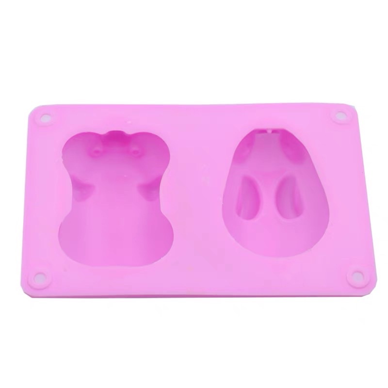 Khuôn silicone hình HEO VÀ CHUỘT làm bánh flan pudding thạch rau câu cho bé ăn dặm