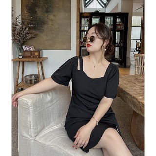 Đầm bigsize nhún eo xẻ tà DABS053 Béo Style
