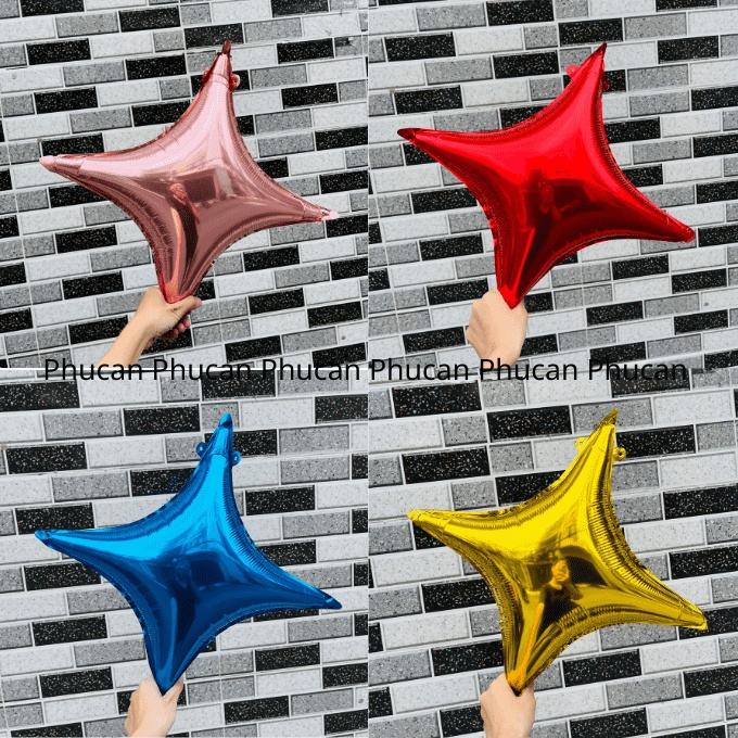 Bóng kiếng sao 4 cánh 18INCH trang trí cho tiệc sinh nhật happy birthday