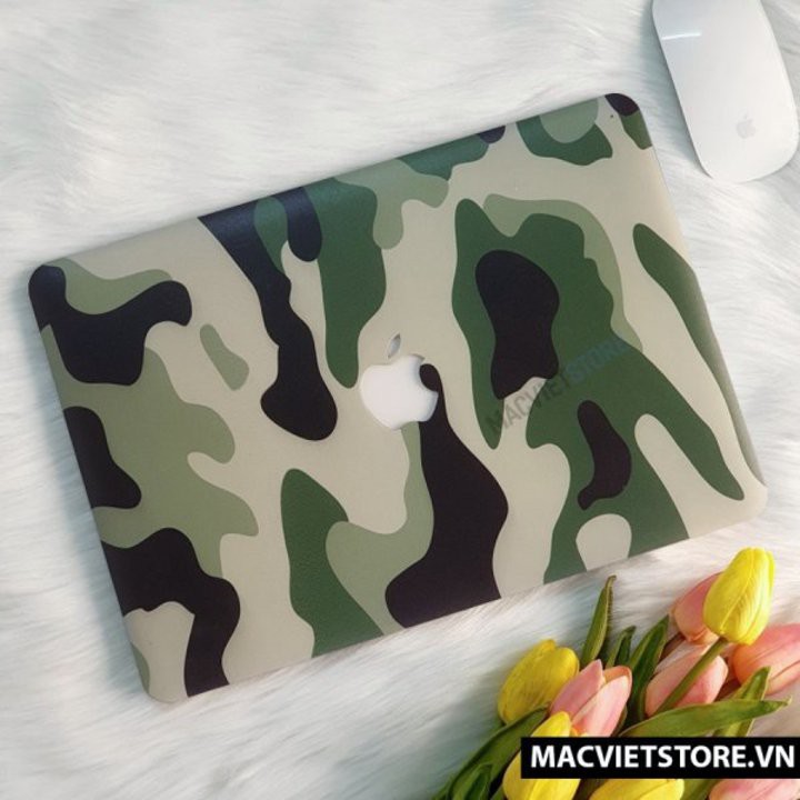 Ốp Macbook Hình Rằn Ri Xanh Đủ Dòng (Tặng Kèm Phủ Phím Và Set Nút Chống Bụi)