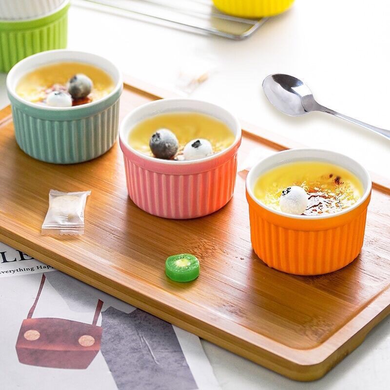 {Combo}10c Hũ sứ ramekin- Cốc. khuôn sứ làm bánh flan caramen dụng cụ làm bánh, ramekin đa sắc chịu nhiệt bỏ lò