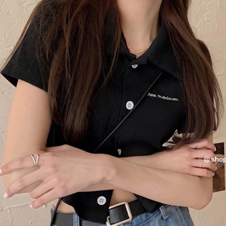 Áo polo Ngắn Tay Phong Cách Hàn Quốc Thời Trang Cho Nữ