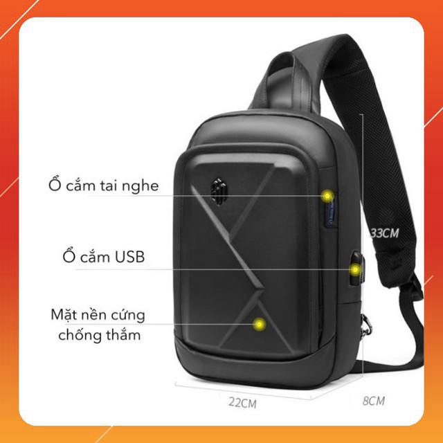 Hot Túi đeo chéo đa năng có cổng tai nghe và cổng usb cho sạc dự phòng Artic Hunter cao cấp Sky Life
