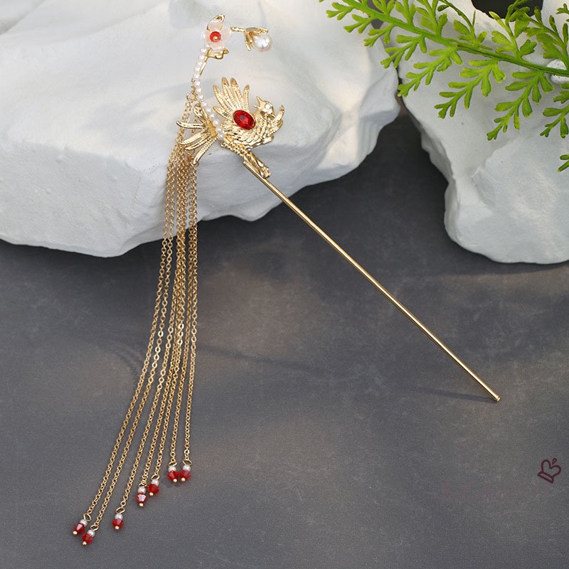 Trâm Cài Tóc Tua Rua Vàng Phong Cách Trung Hoa Cổ Điển Cho Nữ