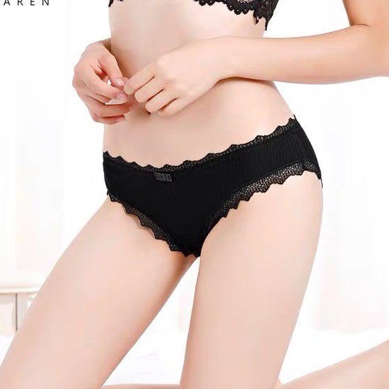 Sét 5 Quần Lót Nữ Cotton viền ren gân tăm kháng khuẩn hoạ tiết viền ren sexy điệu đà QL17