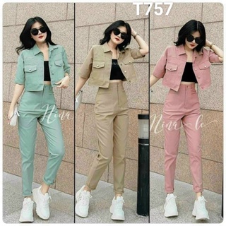 Set vest dài 3 món cao cấp cotton lanh áo trong áo khoác quần dài T757