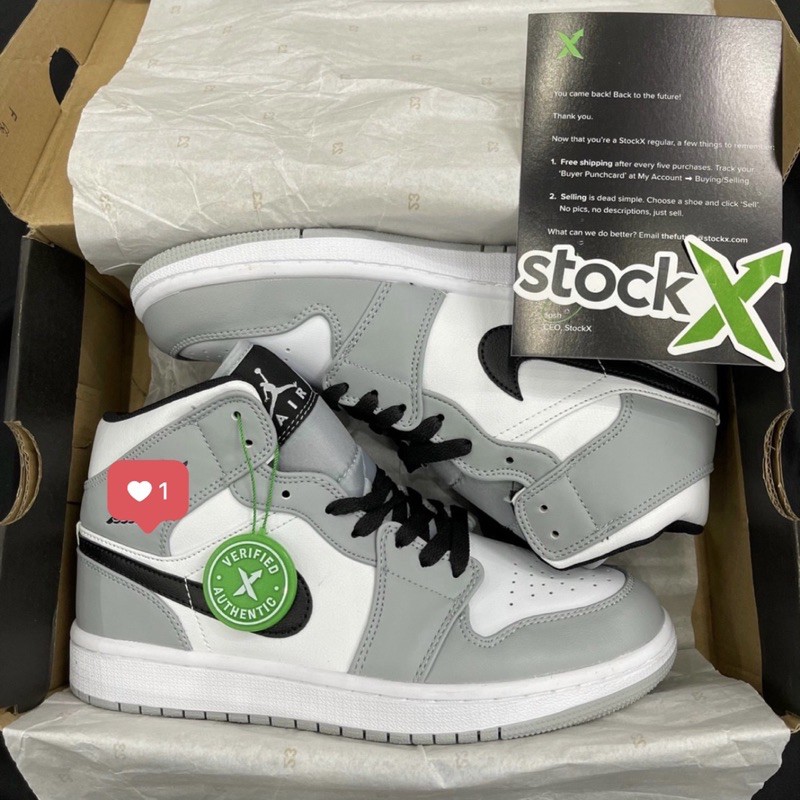 Giày Jordan 1 xám trắng cao cổ hàng đẹp fullbox | BigBuy360 - bigbuy360.vn