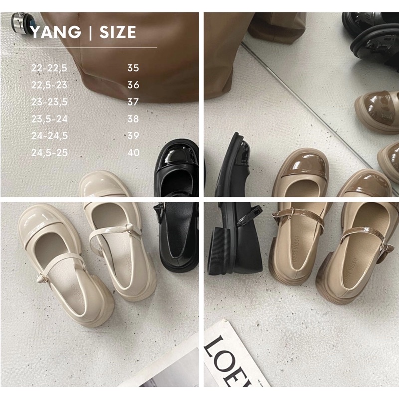 Giày búp bê mũi tròn quai ngang, giày bệt nữ phong cách lolita chất liệu da mềm không đau gáy chân