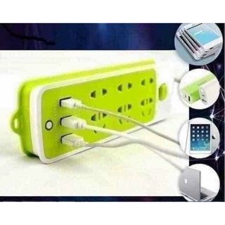Ổ điện xanh đa năng có khe cắm usb - chống giật